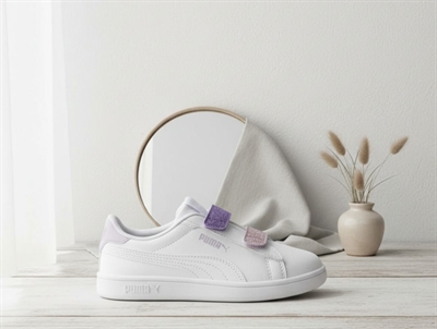 Puma Smash sneaker white/lavender glitter