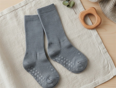 GoBabyGo socks anti-slip blue merino wool