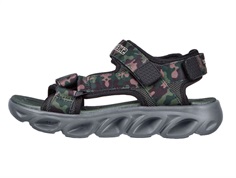 Skechers sandal black/olive with camouflage and lights  
