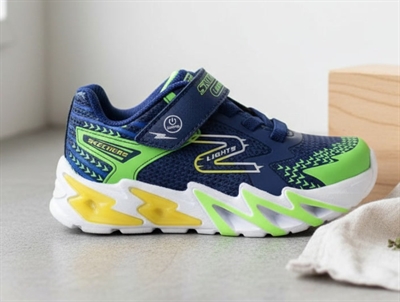Skechers navy/multi flex glow sneaker with lights