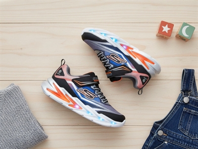 Skechers sneakers black/silver multi with lights