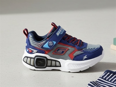 Skechers navy/red sneaker with blink
