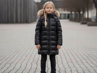VER de TERRE down coat black with detachable fur