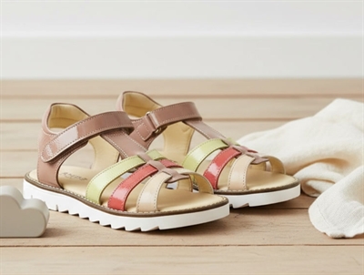Angulus peach/coral/yellow sandal