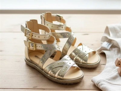 Angulus sandal gladiator champagne with nitter