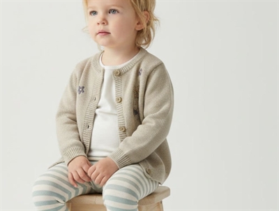 Wheat soft beige knit cardigan Ella