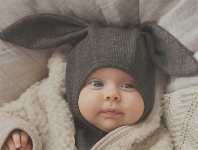 Huttelihut balaclava brown melange with long ears