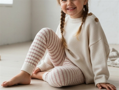 MP Kallie leggings silver pink with stripes cotton