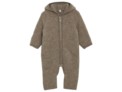 Huttelihut pramsuit savannah melange in wool fleece with ears