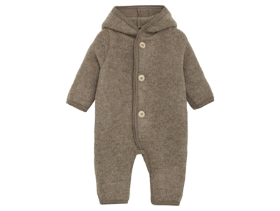 Huttelihut pramsuit savannah melange in soft wool fleece with pointed hood