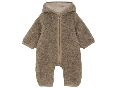 Huttelihut pramsuit camel melange with soft teddy look and hood