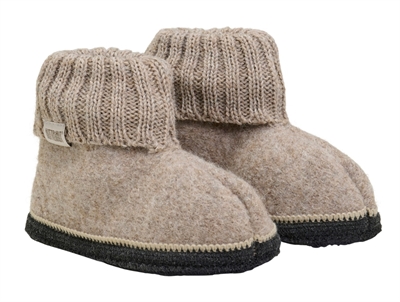 Huttelihut camel melange slippers wool felt