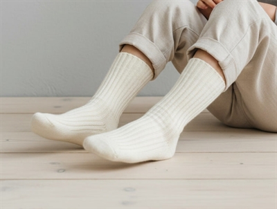 Joha off-white socks melange wool