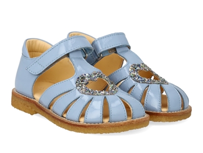 Angulus sandal purple pastel with glitter heart  