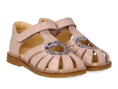 Angulus sandal purple pastel with glitter heart  