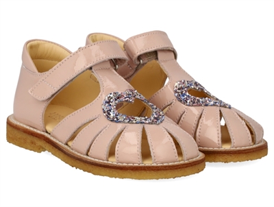 Angulus sandal rosebud with glitter heart (narrow)  