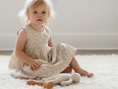 Wheat dress pinafore birch flowers