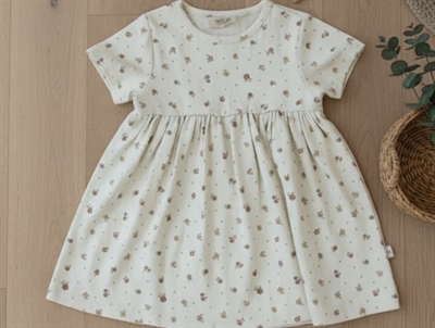 Wheat dress Nova chalk flowers