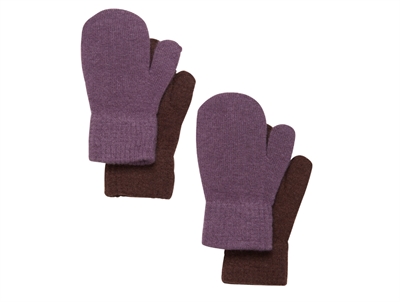 CeLaVi mittens knit misty rose/grey uld/nylon (2-pack)