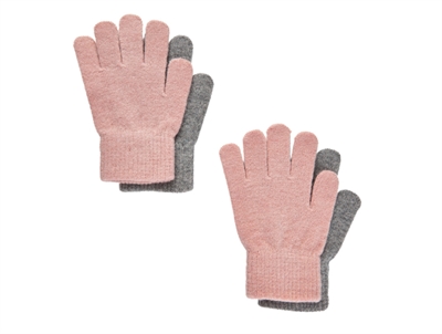 CeLaVi mittens knit misty rose/grey uld/nylon (2-pack)