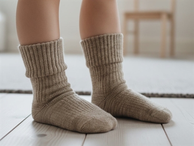 MP light brown melange socks wool