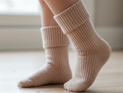 MP light brown melange socks wool