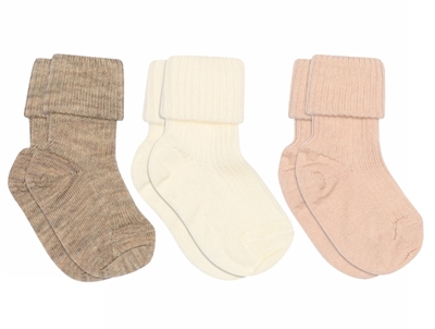 MP light brown melange mix socks wool (3-pack)