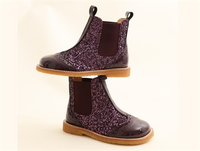 Angulus aubergine glitter boot with hole pattern