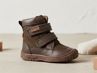 Bisgaard grey winter boot Huxie with velcro and TEX