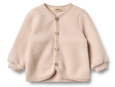 Wheat Kari cardigan pale lilac in wool fleece with buttons