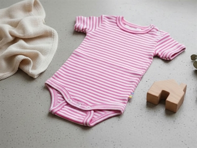 Joha bodysuit pink stripes merino wool/silk