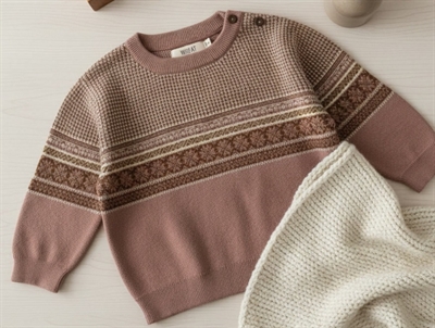 Wheat pullover Elias powder brown jacquard