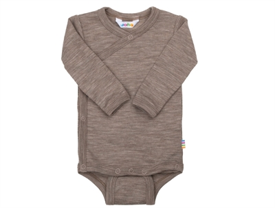 Joha wrap body merino wool/silk beige melange with press buttons