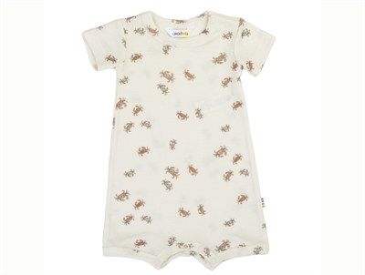 Joha off-white wool/silk summer suit with crab print