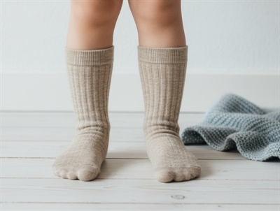 MP light brown melange socks wool 