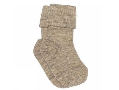 MP light brown melange socks wool
