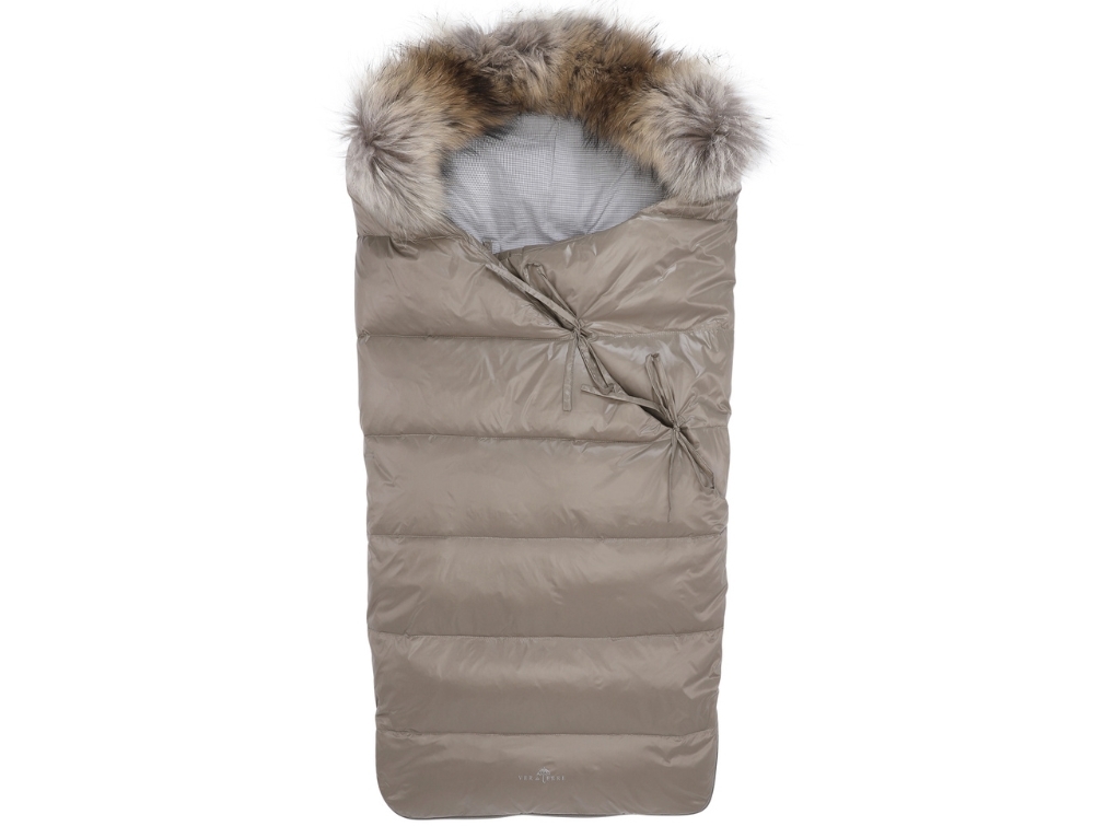 VER de TERRE footmuff caramel with SAGA fur trim