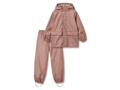 Wheat Ola rain set dusty lilac with detachable hood