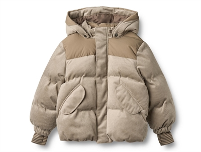 Wheat Mads puffer jacket grey stone with detachable hood