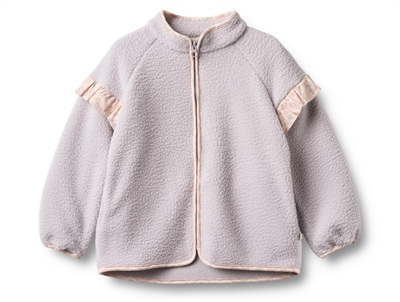 Wheat Ellena fleece jacket lavender rain with ruffle detail