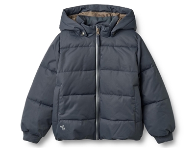 Wheat Cammoe puffer jacket ink with detachable hood and contrast lining