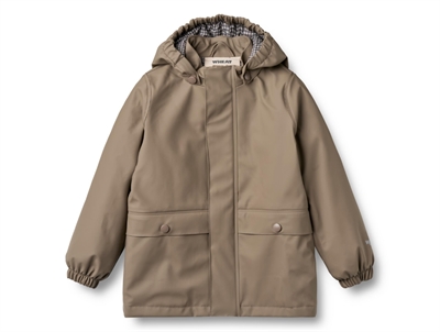 Wheat Aju thermo rain jacket dry wood with detachable hood