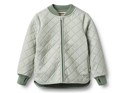 Wheat Loui thermo jacket green stripe with rib edges