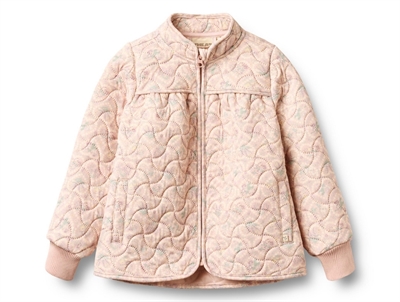 Wheat Tilde thermo jacket heart flowers with rib edges