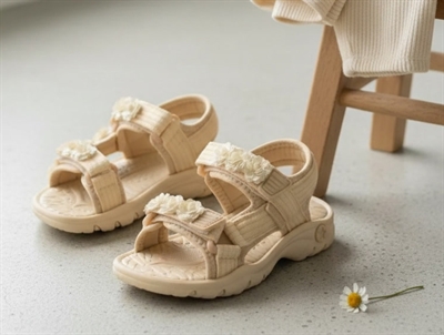 Bisgaard sandal Franca daisy off-white with flowers  