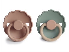 FRIGG rose gold/willow pacifier Daisy silicone (2-pack)