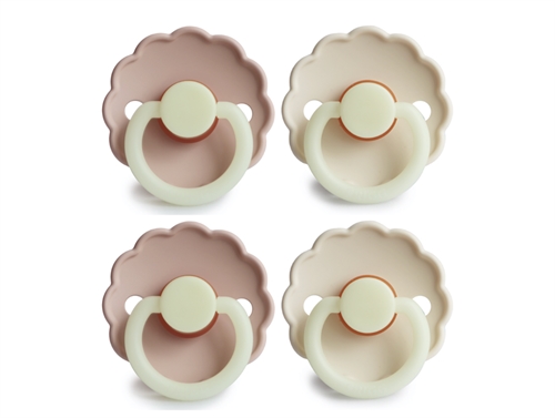 FRIGG blush cream pacifier Daisy night latex (4-pack)
