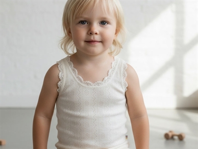Joha natural undershirt merino wool/silk with lace  