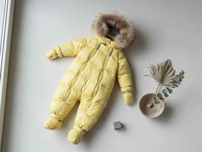 Ver de Terre yellow baby down snowsuit  