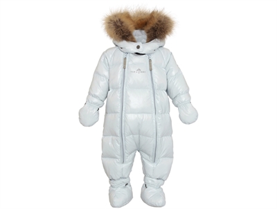 VER de TERRE baby snowsuit baby blue with removable fur trim